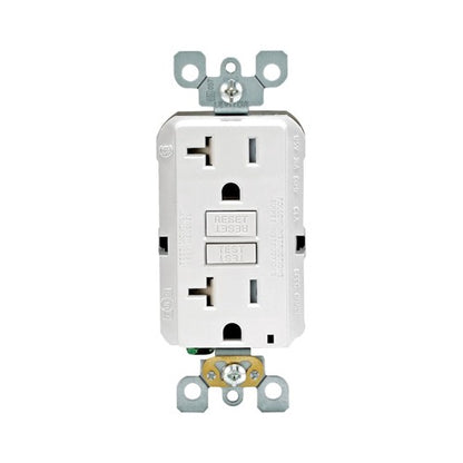 Leviton 20 amps 125 V Duplex White GFCI Outlet 5-20R 1 pk