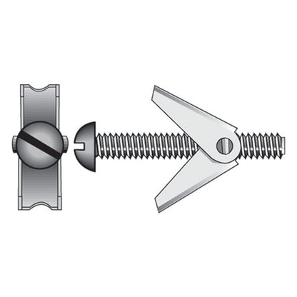 Hillman 3/16 in. D X 3 in. L Round Zinc-Plated Steel Toggle Bolt 2 pk