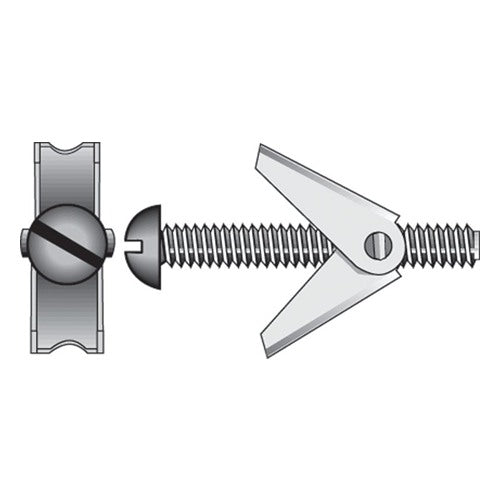 Hillman 1/4 in. D X 3 in. L Round Zinc-Plated Steel Toggle Bolt 6 pk