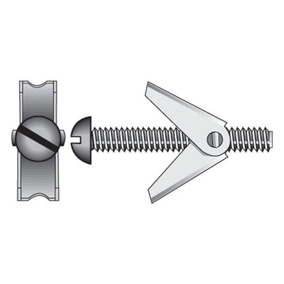 Hillman 1/4 in. D X 3 in. L Round Zinc-Plated Steel Toggle Bolt 6 pk