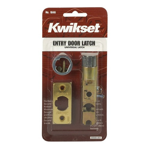 Kwikset Bright Brass Gold Steel Entry Latch 1 pk