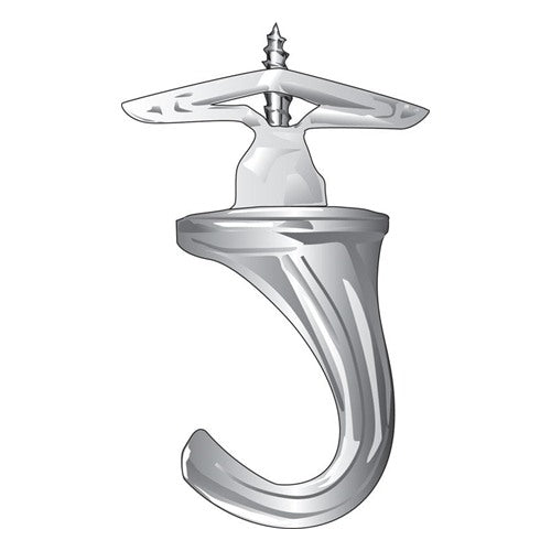 Hillman Small White Brass 5.7 in. L Ceiling Hook 2 pk