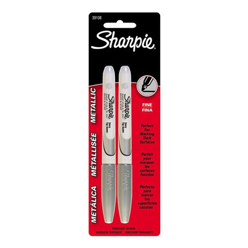 Sharpie Metallic Silver Fine Tip Permanent Marker 2 pk