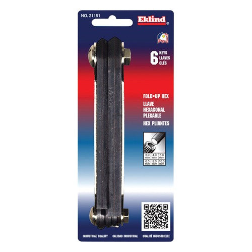 Eklind 3-10 mm Metric Fold-Up Hex Key Set 6 pc