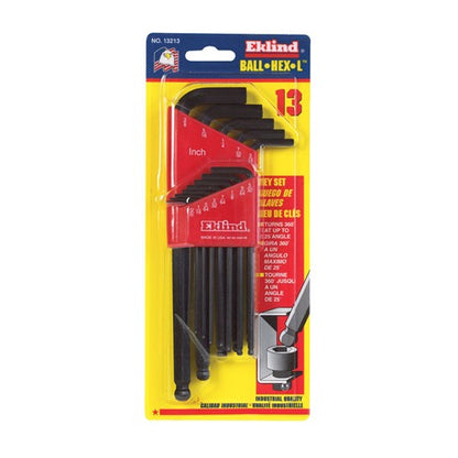 Eklind Ball-Hex-L SAE Long Arm Ball End Hex L-Key Set 13 pc