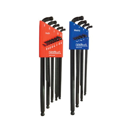 Eklind Double-Ball-Hex-L Assorted Metric and SAE Long Arm Double Ball Hex L-Key 22 pc
