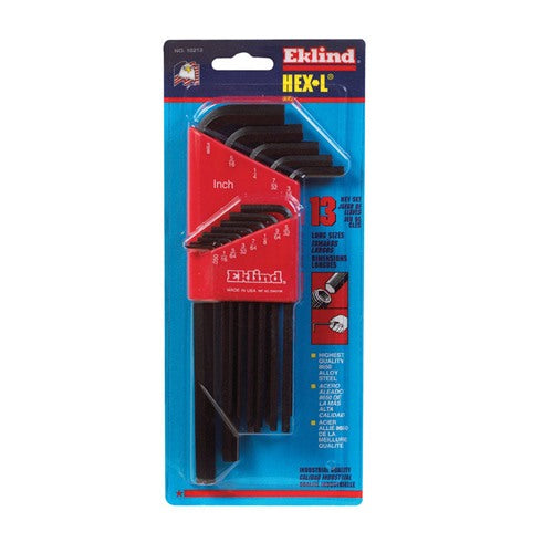 Eklind Hex-L .050 to 3/8 in. SAE Long Arm Hex L-Key Set 13 pc