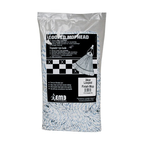 Elite Mops and Brooms 24 oz. Looped Cotton/Synthetic Blend Mop Refill 1 pk