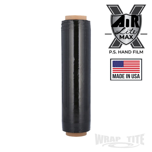 13" Oscillated x 1,968, Black Pre-Stretch, 280 rls/plt, 8.5 mic with folded edges