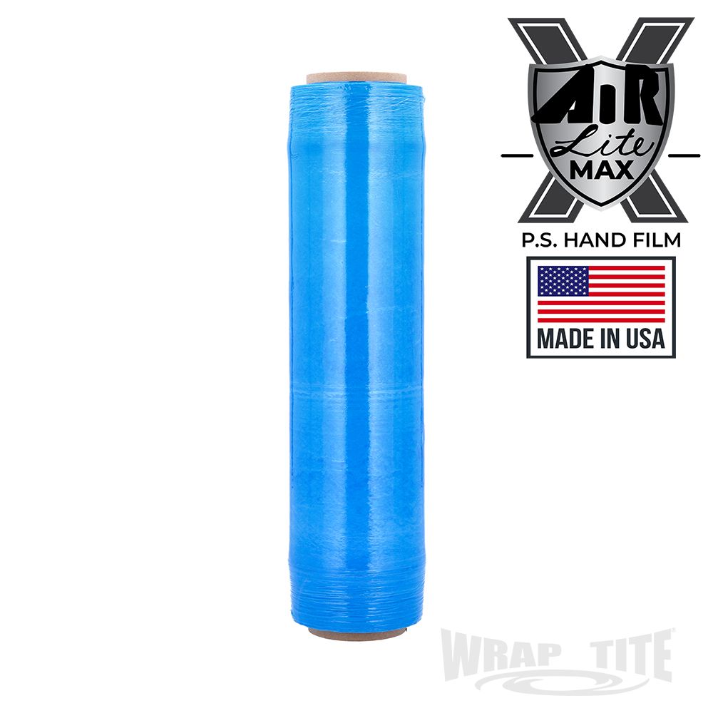 17" Oscillated x 1,968, Blue Pre-Stretch, 224 rls/plt, 8.5 mic with folded edges