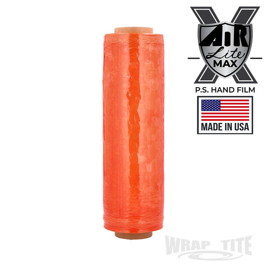 13" Oscillated x 1,968, Orange Pre-Stretch, 280 rls/plt, 8.5 mic with folded edges