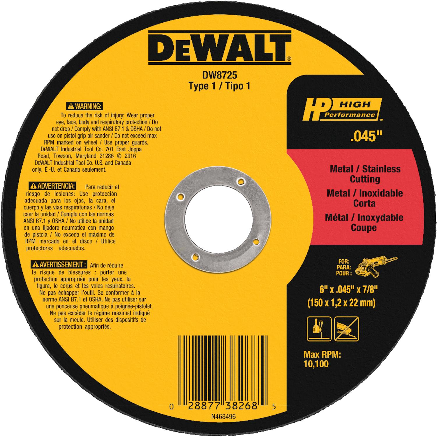 MTL CUT WHL T1 6"X.045XP