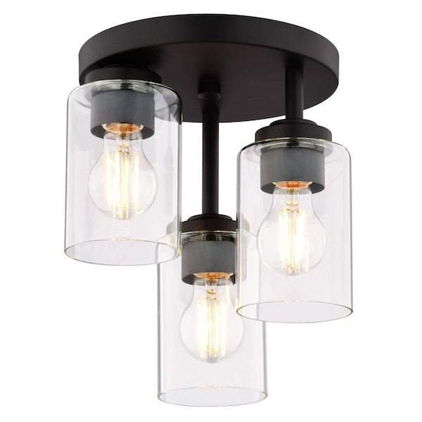 Vaxcel Luminex Black Semi-Flush Mount Ceiling Fixture Mfr C0326