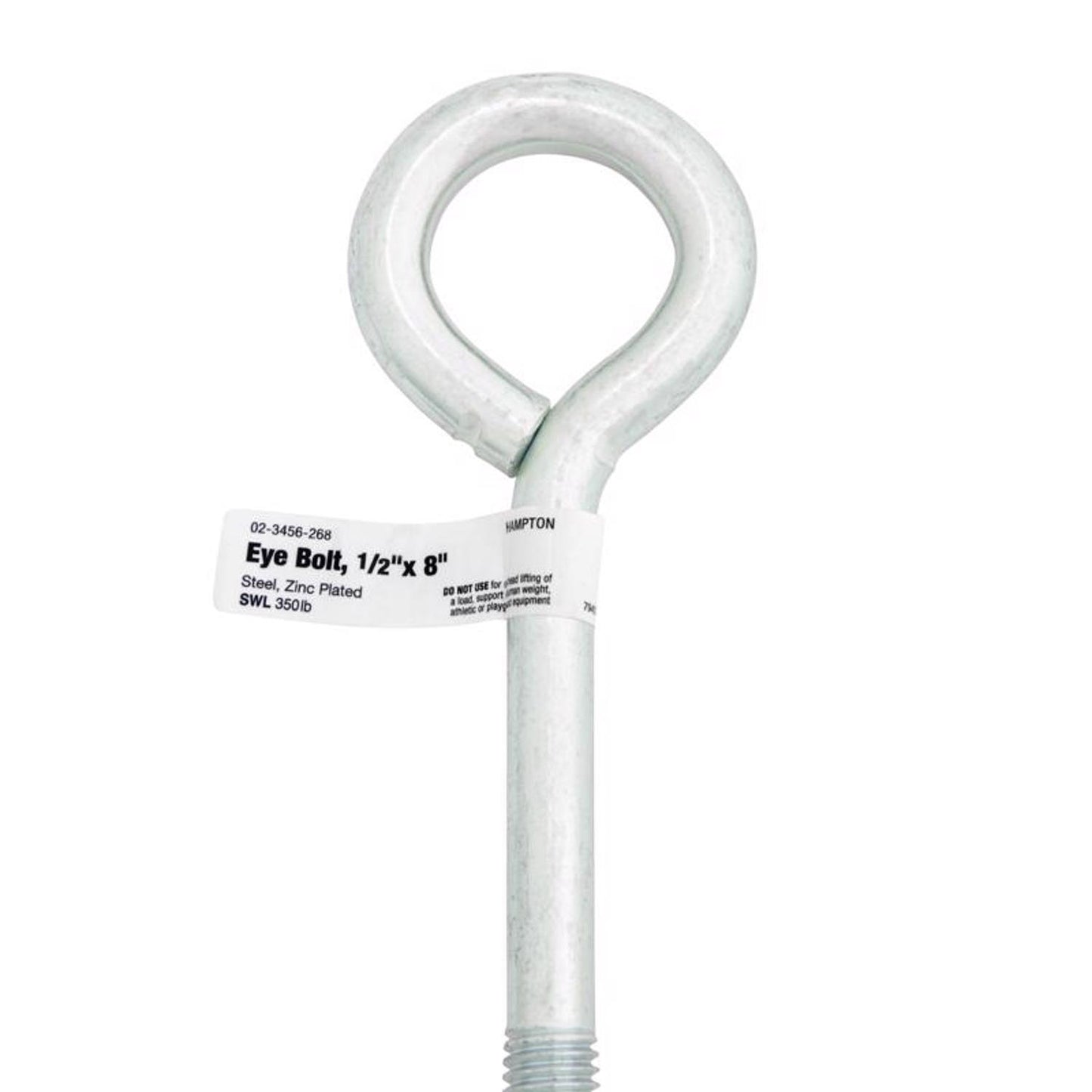 Hampton 1/2 in. X 8 in. L Zinc-Plated Steel Eyebolt Nut Included