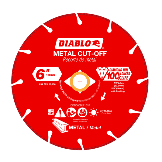 Diablo 6 in. D X 7/8 in. X 0.047 in. thick Diamond Metal Cut-Off Wheel