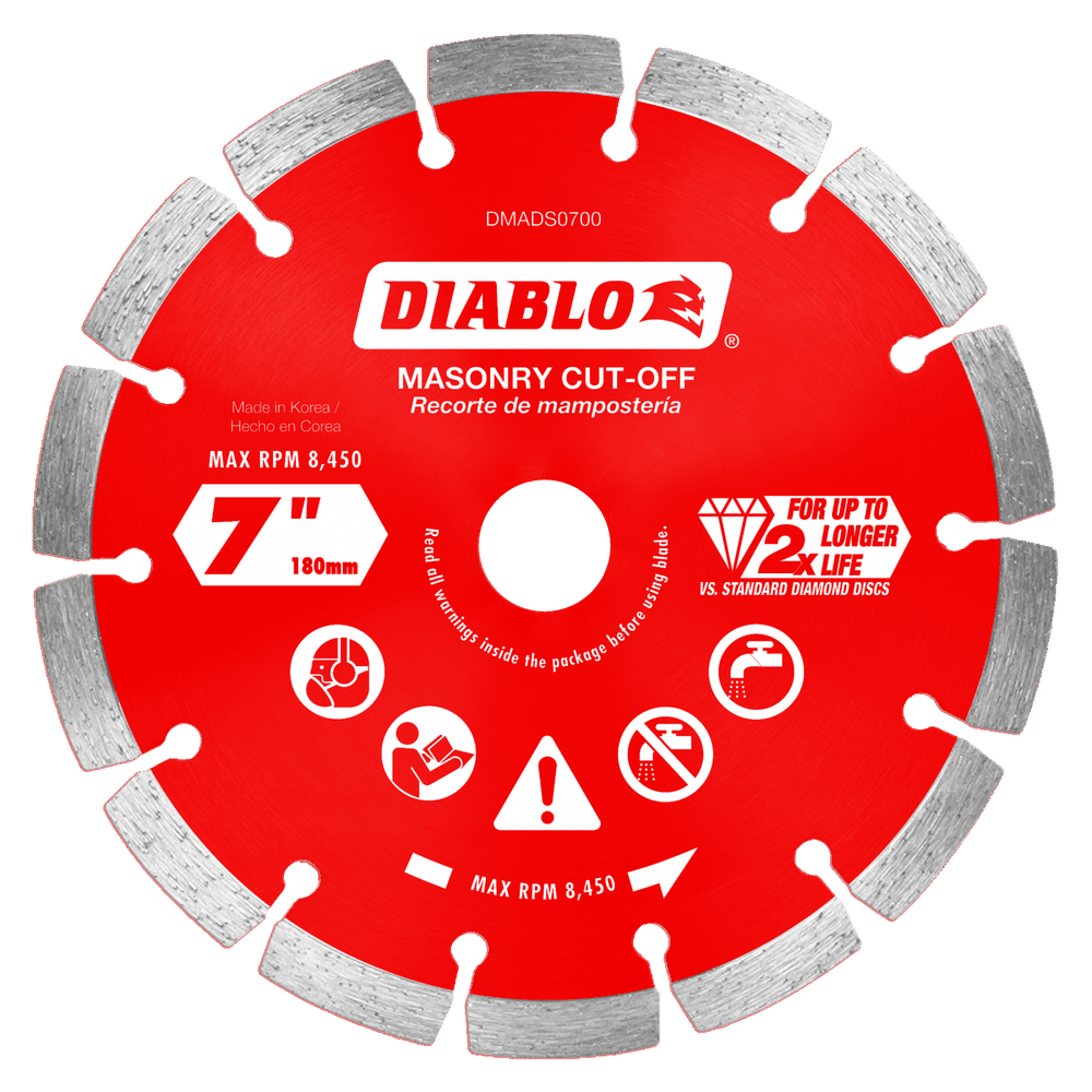 Diablo 7 in. D X 7/8 in. X .094 in. thick Diamond Masonry Cut-Off Disc 1 pk