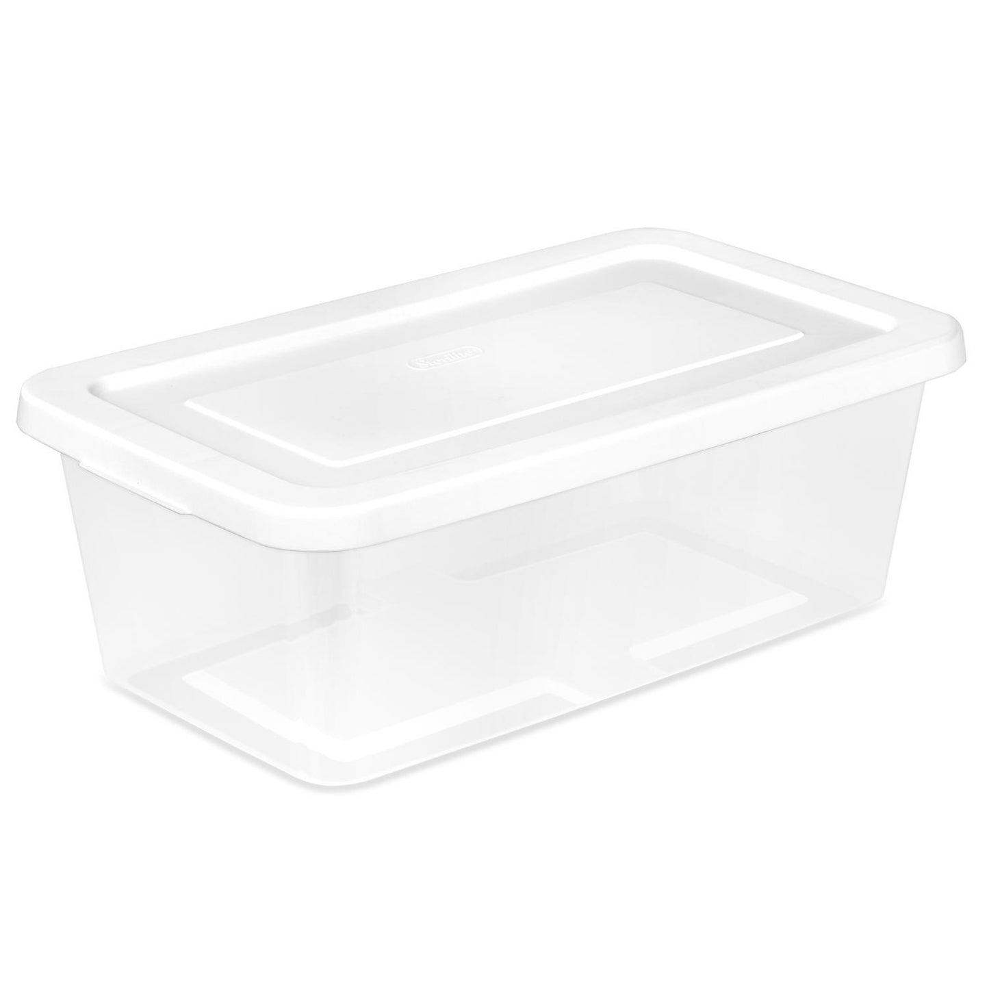 Sterilite 6 qt Clear Storage Box 4.625 in. H X 8.0 in. W X 13.875 in. D Stackable