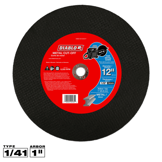Diablo 12 in. D X 1 in. X 1/8 in. thick Aluminum Oxide High Speed Metal Cut-Off Disc 1 pk