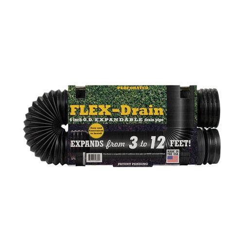 Flex-Drain 4 in. D X 12 ft. L Polypropylene Perforated Drain Pipe