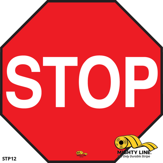 Floor Tape Stop Sign Stickers from Mighty Line Tape