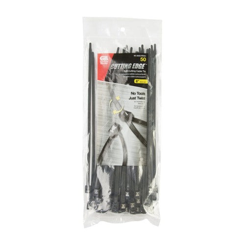 Gardner Bender 8 in. L Black Self-Cutting Cable Tie 50 pk