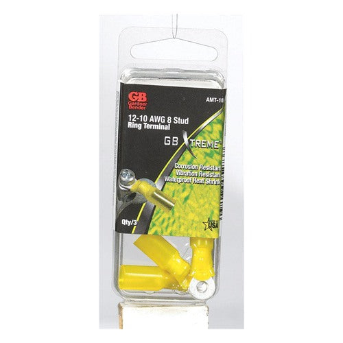 Gardner Bender Xtreme 12-10 Ga. Insulated Wire Ring Terminal Yellow 3 pk