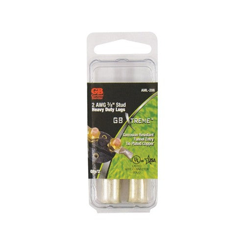 Gardner Bender Xtreme 2 Ga. Insulated Wire Electrical Lug Silver 2 pk