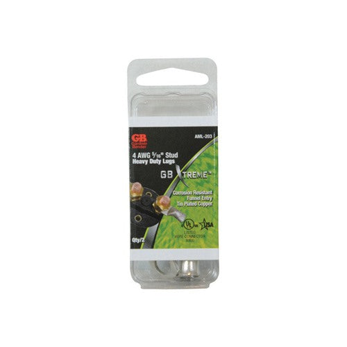 Gardner Bender Xtreme 4 Ga. Insulated Wire Electrical Lug Silver 2 pk