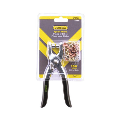 General 101 pc Steel Eyelet Pliers and Eyelets Set 5-3/4 in. L