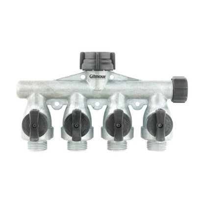Gilmour 5/8 in. Metal Threaded Male 4-Way Shut-off Valve