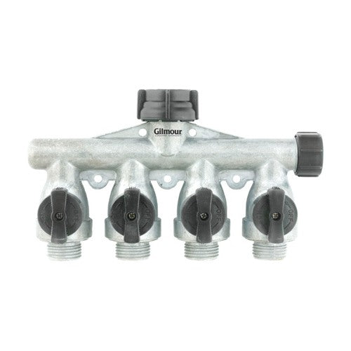Gilmour 5/8 in. Metal Threaded Male 4-Way Shut-off Valve