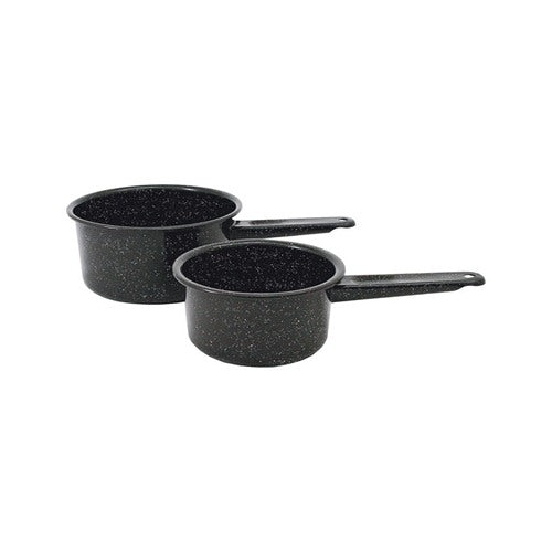 Granite Ware Ceramic Over Steel Sauce Pan Set Black
