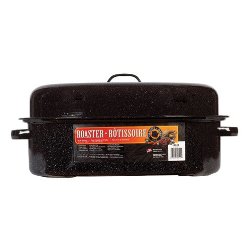 Granite Ware Porcelain Enamel Covered Roaster 20 lb Black