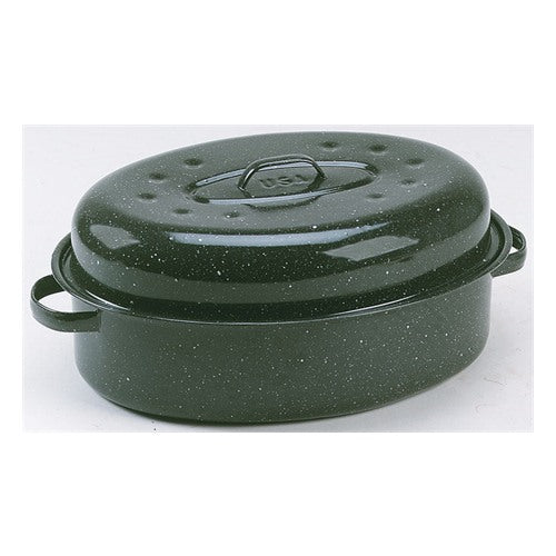 Granite Ware Porcelain Enamel Covered Roaster 7.18 qt Black