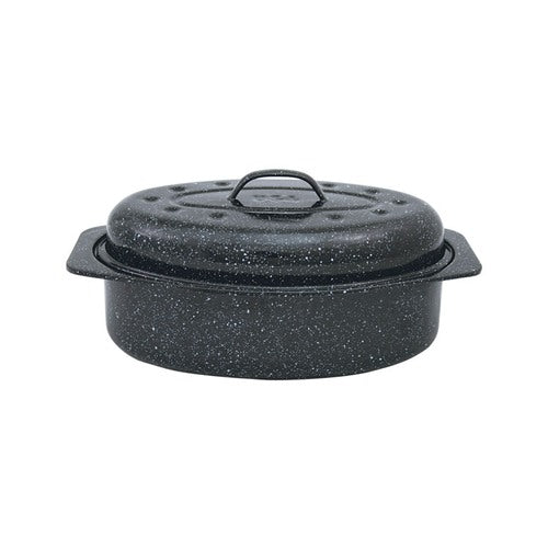 Granite Ware Porcelain Enamel Covered Roaster 7 lb Black