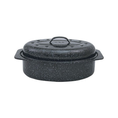 Granite Ware Porcelain Enamel Covered Roaster 7 lb Black