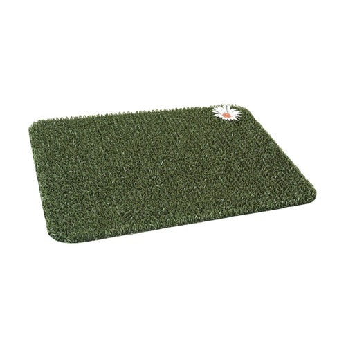 GrassWorx Clean Machine 18 in. W X 24 in. L Green Daisy Astroturf Door Mat