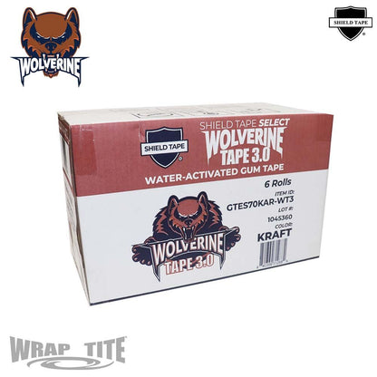WrapTite Water-Activated Reinforced Gum Tape - GTES70KAR-WT3