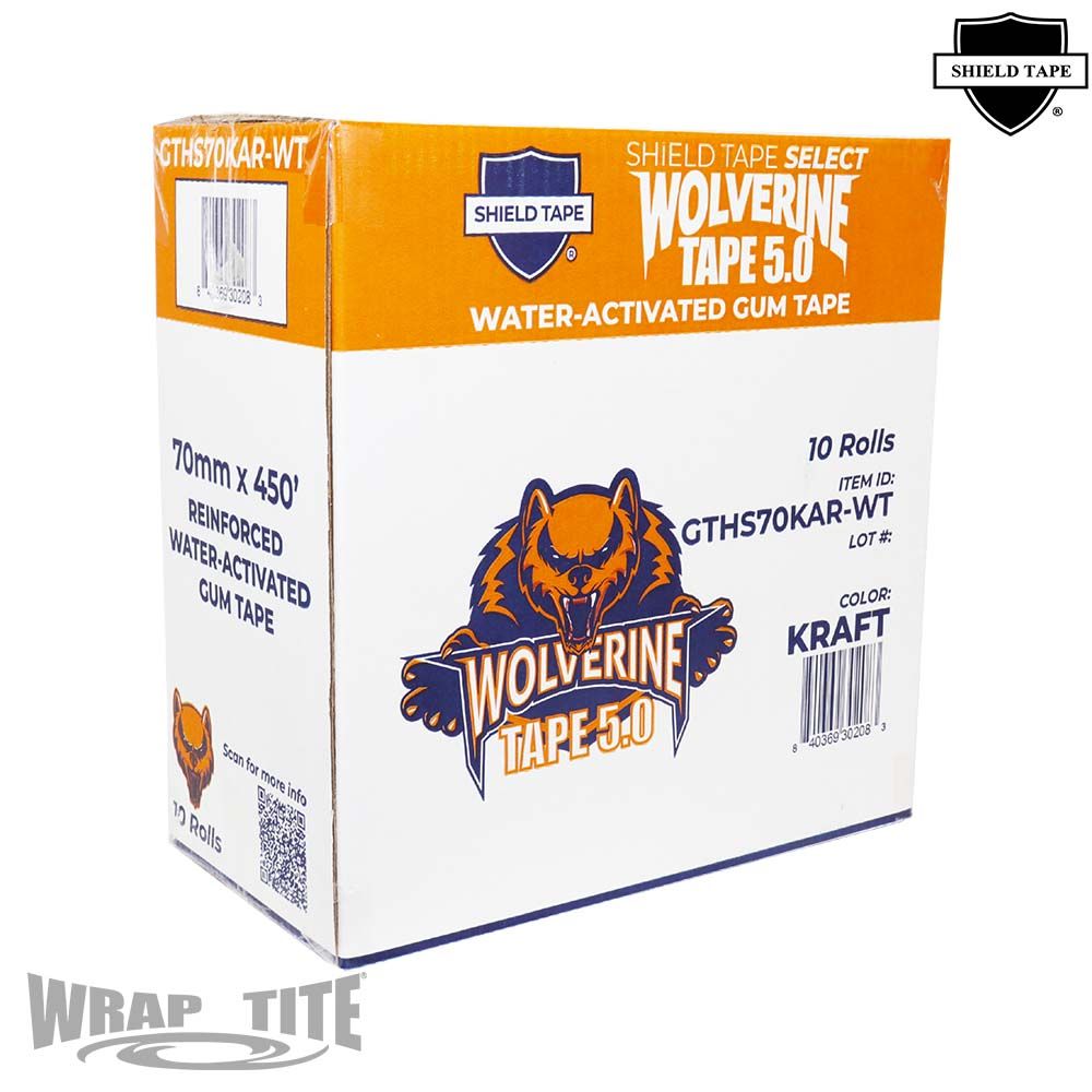 WrapTite Water-Activated Reinforced Gum Tape - GTHS70KAR-WT