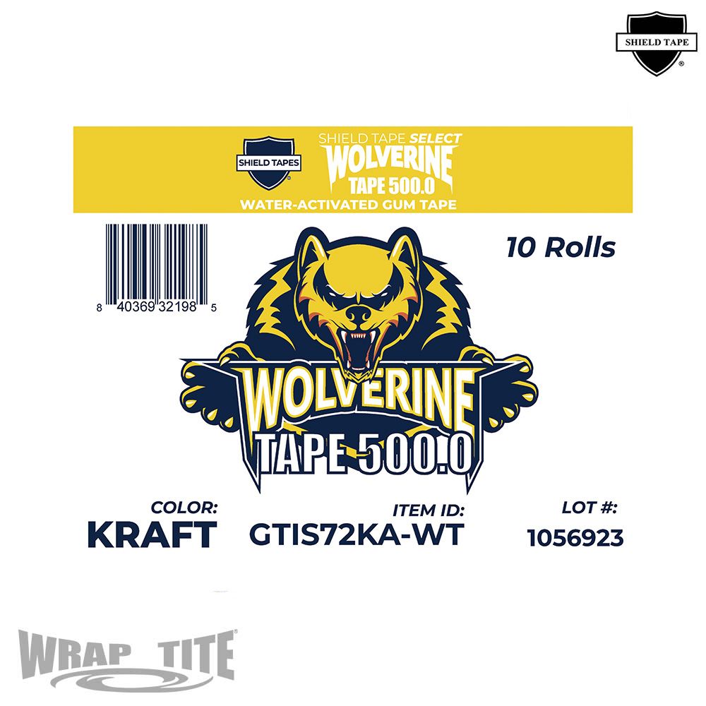WrapTite Water-Activated Reinforced Gum Tape - GTIS72KA-WT