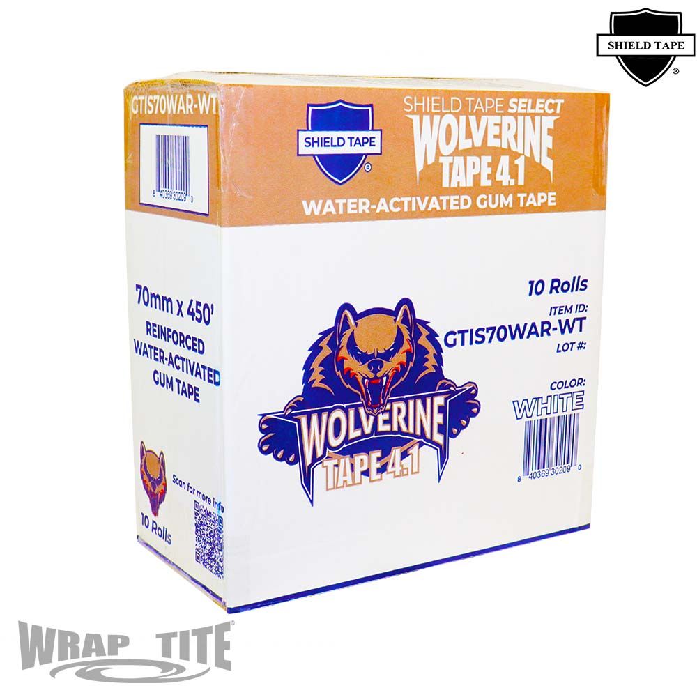 WrapTite Water-Activated Reinforced Gum Tape - GTIS70WAR-WT
