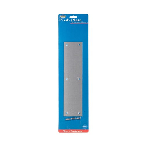 H.B. Ives 12 in. H X 3 in. L Chrome Silver Aluminum Push Plate