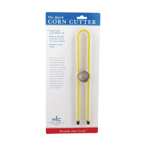 Harold Import Yellow Stainless Steel Corn Cutter