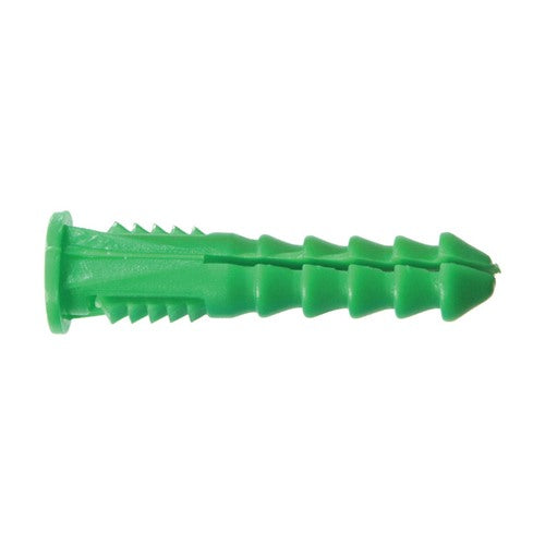 HILLMAN 1/4 in. D X 1-1/2 in. L Plastic Round Head Ribbed Anchor 50 pk