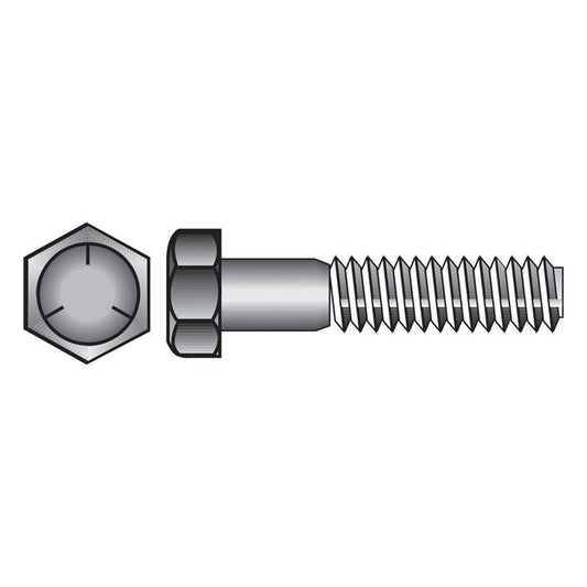 HILLMAN 1/4 in. D X 1/2 in. L Heat Treated Zinc Steel Hex Head Cap Screw 100 pk
