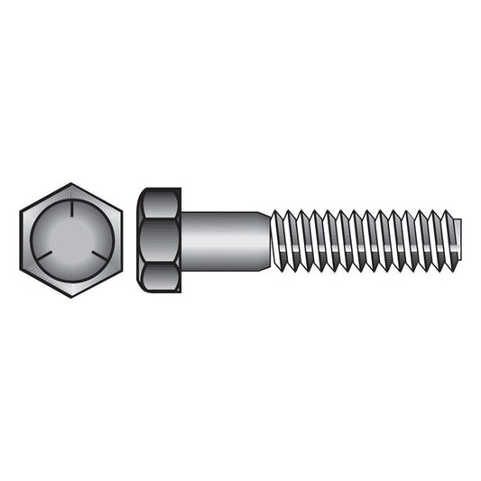 HILLMAN 1/4 in. D X 1 in. L Heat Treated Zinc Steel Hex Head Cap Screw 100 pk