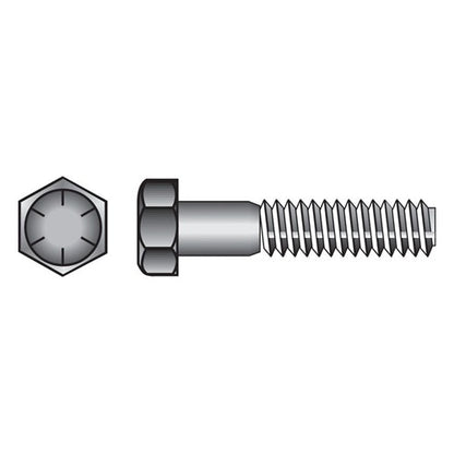 HILLMAN 1/4 in. D X 2 in. L Heat Treated Steel Hex Head Cap Screw 100 pk