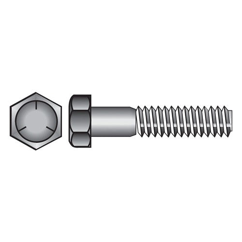 HILLMAN 1/4 in. D X 3/4 in. L Heat Treated Zinc Steel Hex Head Cap Screw 100 pk