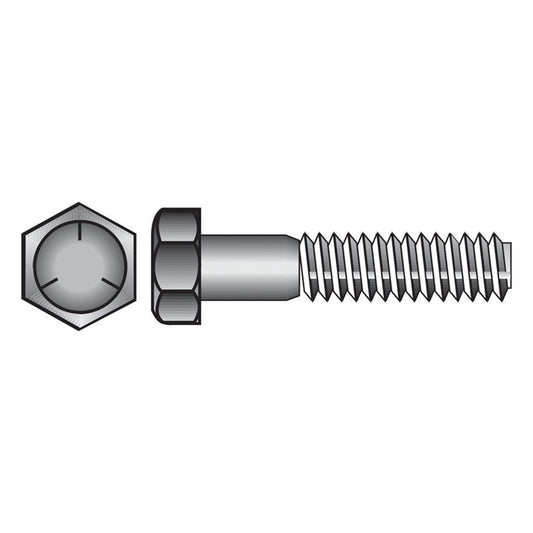 HILLMAN 1/4 in. D X 3/4 in. L Heat Treated Zinc Steel Hex Head Cap Screw 100 pk