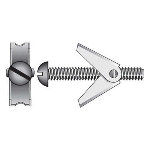 HILLMAN 1/4 in. D X 4 in. L Round Zinc-Plated Steel Toggle Bolt 1 pk